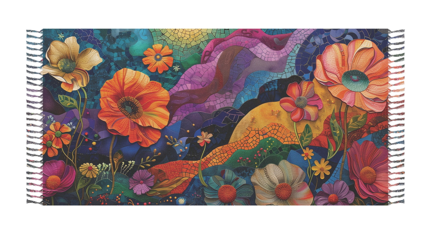 Colorful Art Nouveau Floral#2 Boho Beach Cloth