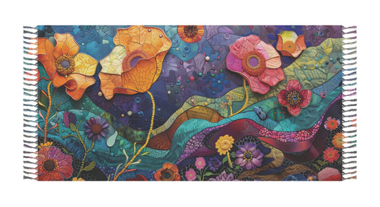 Colorful Art Nouveau Floral#1 Boho Beach Cloth