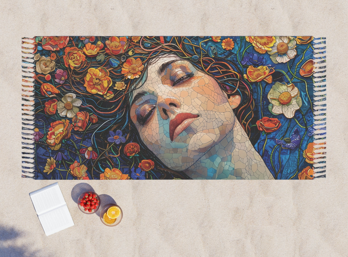 Colorful Art Nouveau Beauty#3 Boho Beach Cloth