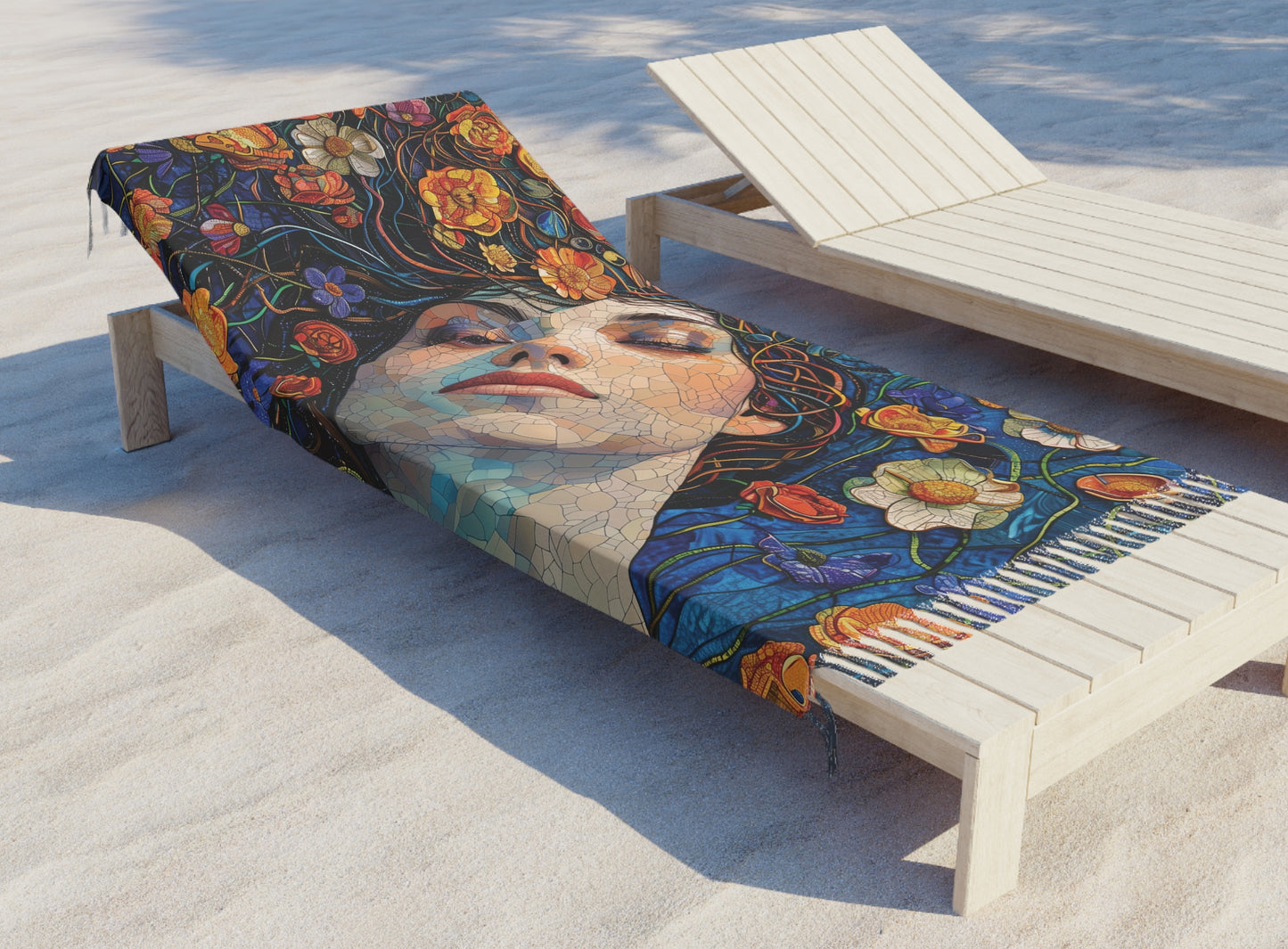 Colorful Art Nouveau Beauty#3 Boho Beach Cloth