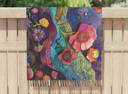 Colorful Art Nouveau Floral#1 Boho Beach Cloth