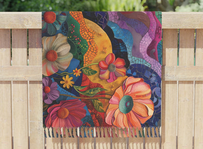 Colorful Art Nouveau Floral#2 Boho Beach Cloth